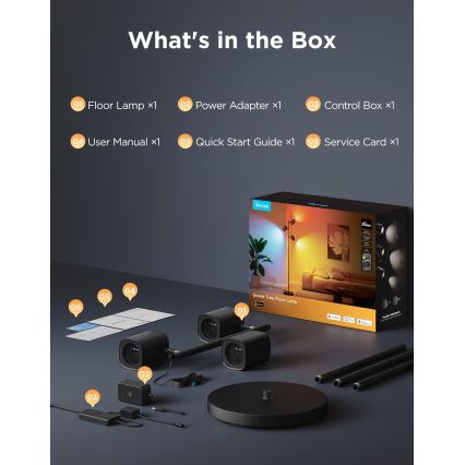 Govee - LED RGBICWW Candeeiro de pé regulável TREE MATTER LED/48W/230V Wi-Fi