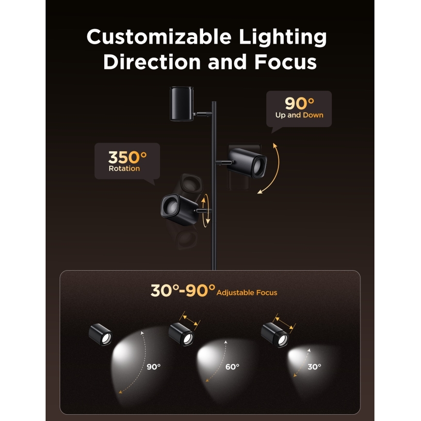 Govee - LED RGBICWW Candeeiro de pé regulável TREE MATTER LED/48W/230V Wi-Fi