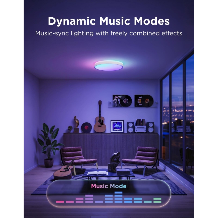Govee - LED RGBICWW Luminária de teto dimerizável LED/55W/230V Ø 46 cm Matter Wi-Fi