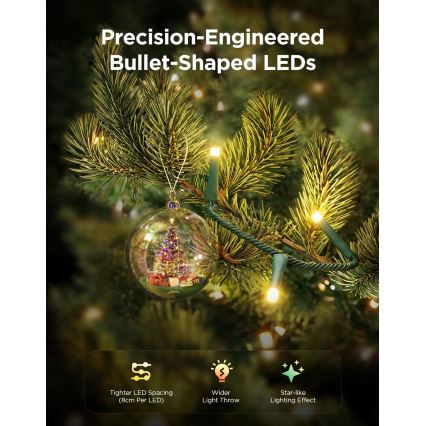 Govee - LED RGBWIC Guirlanda de luzes de Natal para exterior 2700-6500K 30m Wi-Fi Matter IP65
