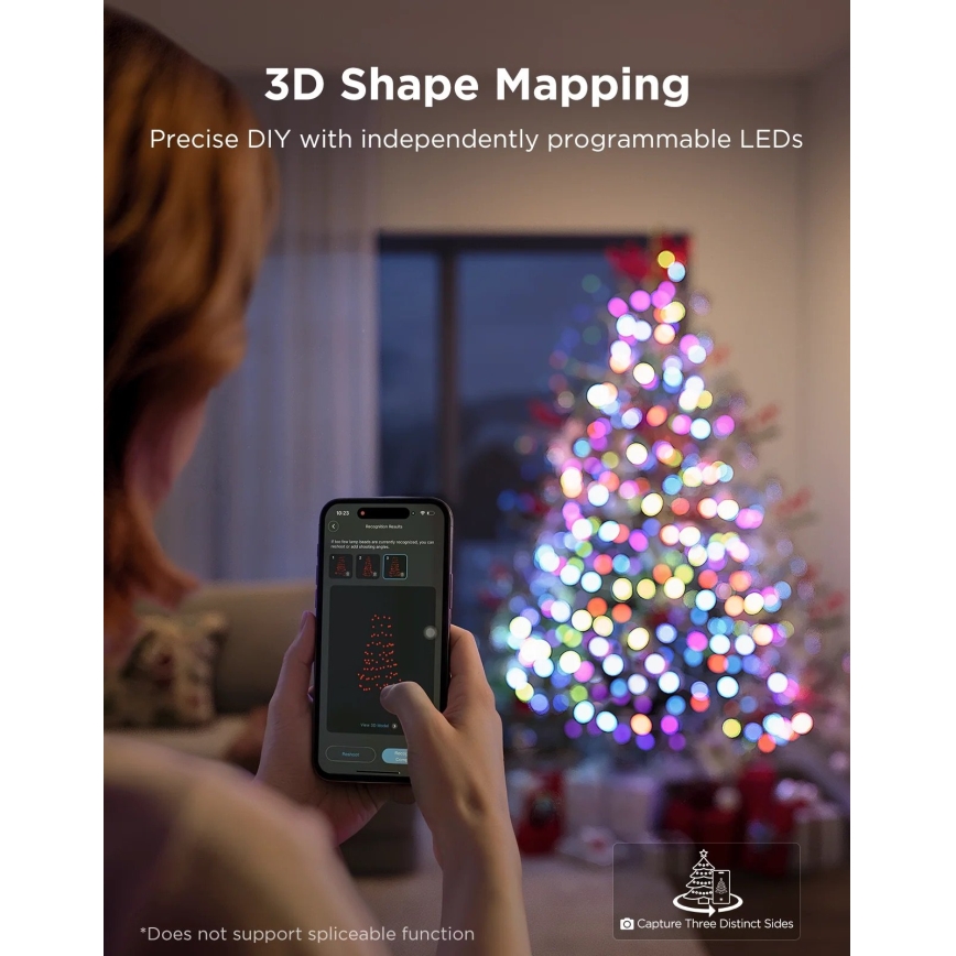 Govee - LED RGBWIC Guirlanda de luzes de Natal para exterior 2700-6500K 30m Wi-Fi Matter IP65