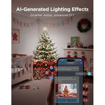 Govee - LED RGBWIC Guirlanda de luzes de Natal para exterior 2700-6500K 30m Wi-Fi Matter IP65