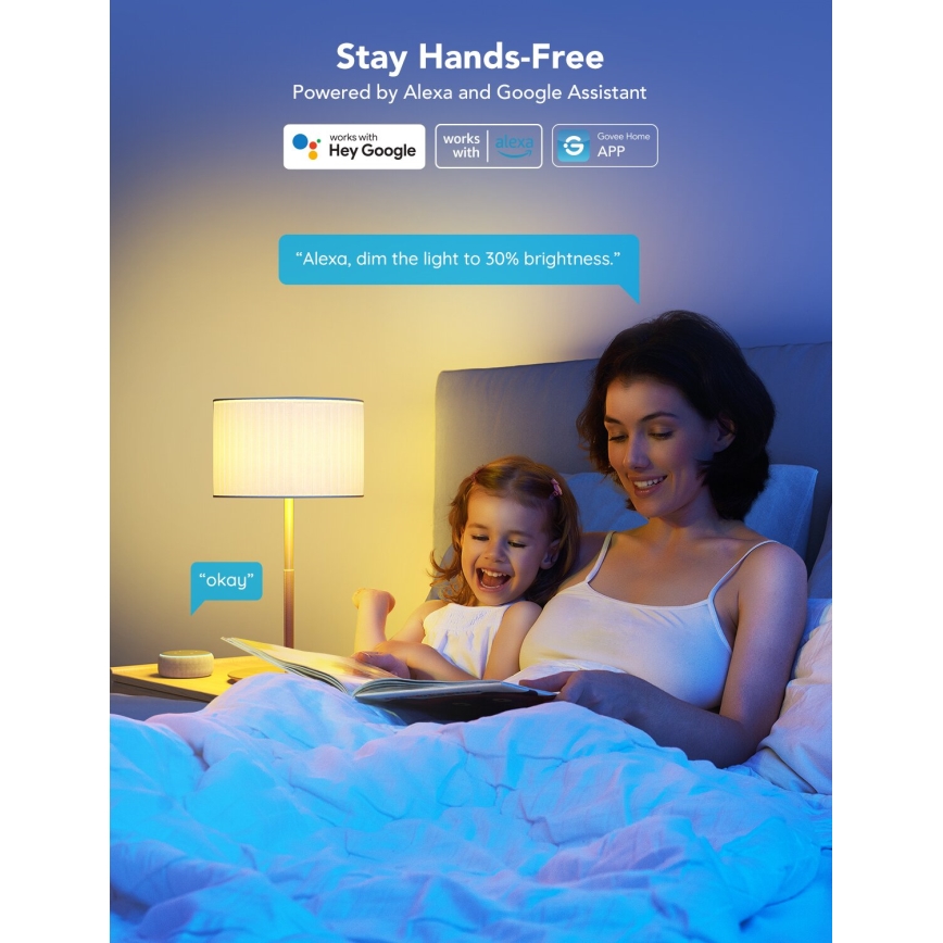 Govee - Lâmpada LED RGBWW dimerizável Smart MATTER E27/12W/230V 2700-6500K Wi-Fi