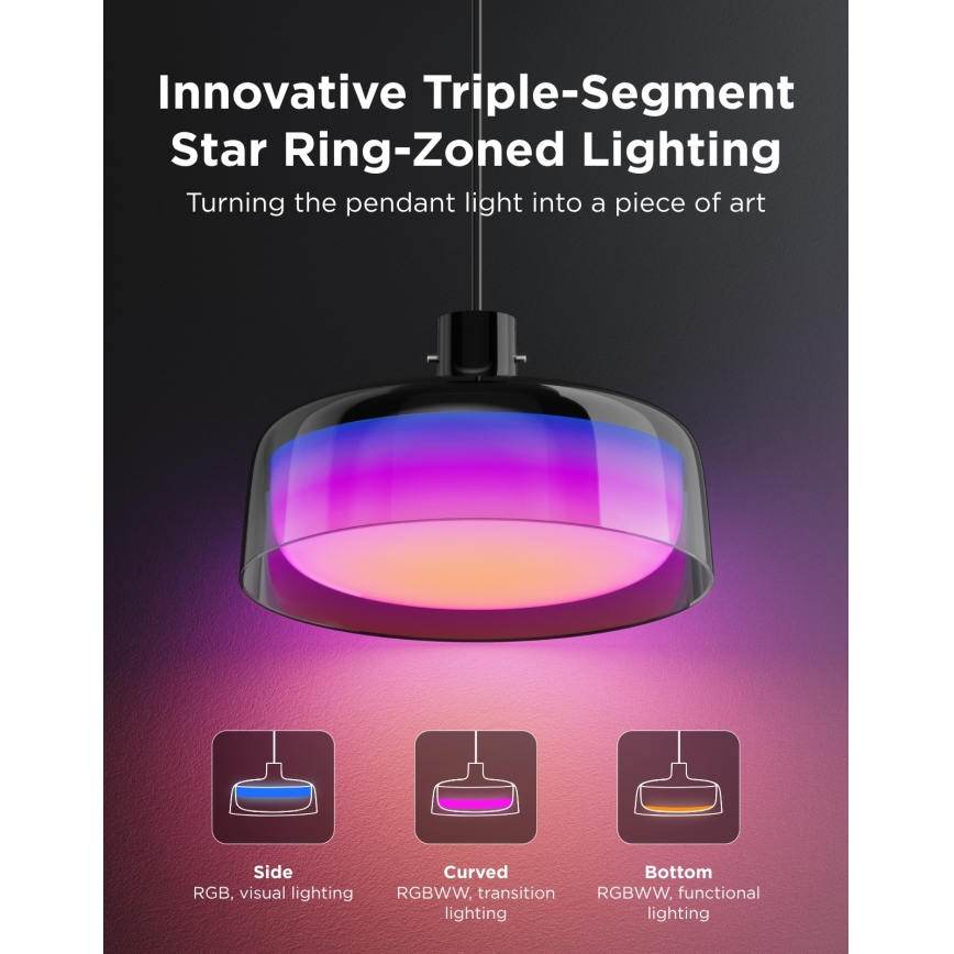 Govee - Lustre pendente dimerizável LED RGBICWW em cabo, 21W, 230V, compatível com Matter e Wi‑Fi