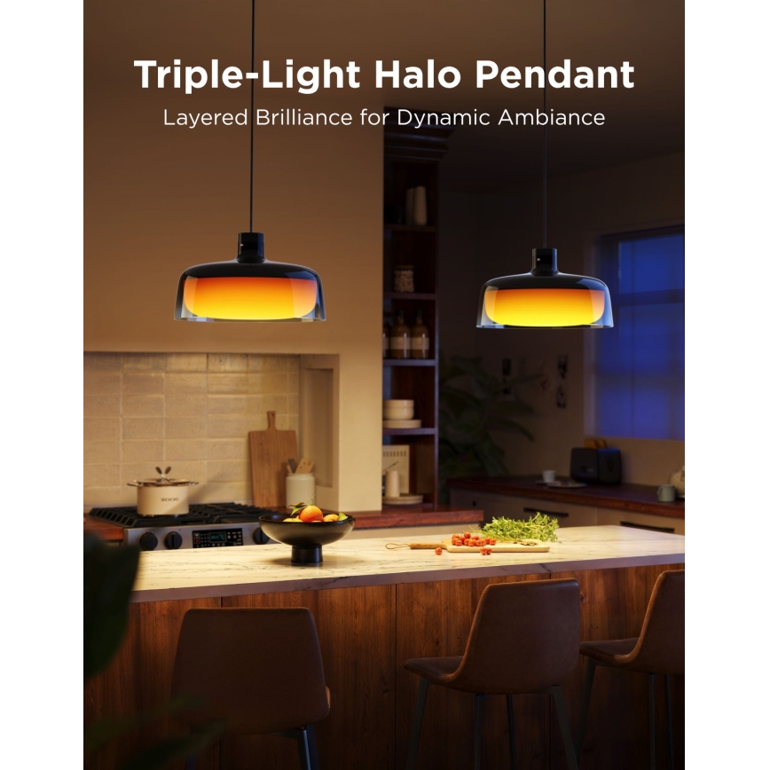 Govee - Lustre pendente dimerizável LED RGBICWW em cabo, 21W, 230V, compatível com Matter e Wi‑Fi