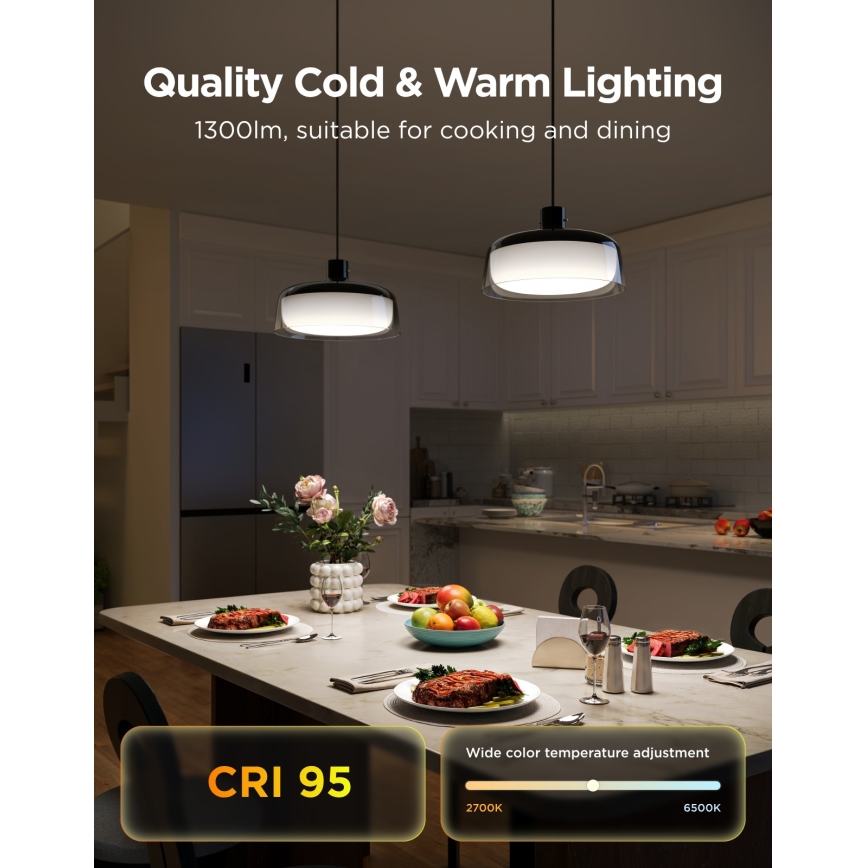 Govee - Lustre pendente dimerizável LED RGBICWW em cabo, 21W, 230V, compatível com Matter e Wi‑Fi