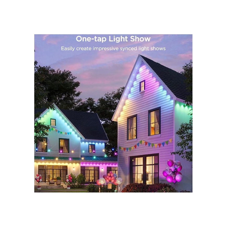 Govee - Luzes em corda LED RGBIC 30m Wi-Fi Matter IP67