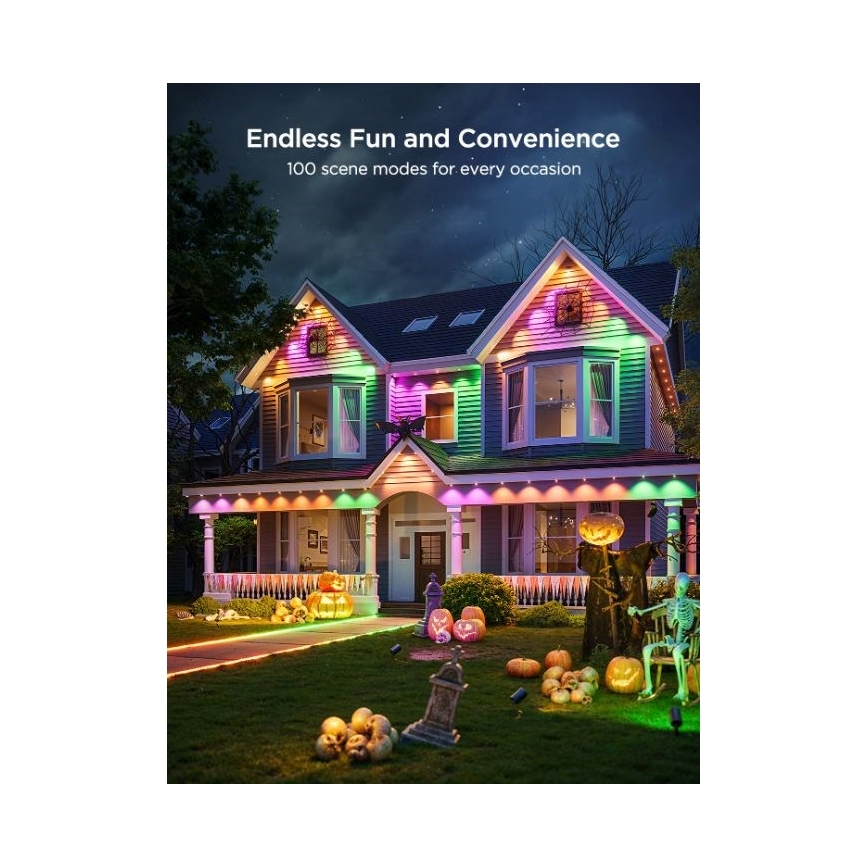 Govee - Luzes em corda LED RGBIC 30m Wi-Fi Matter IP67