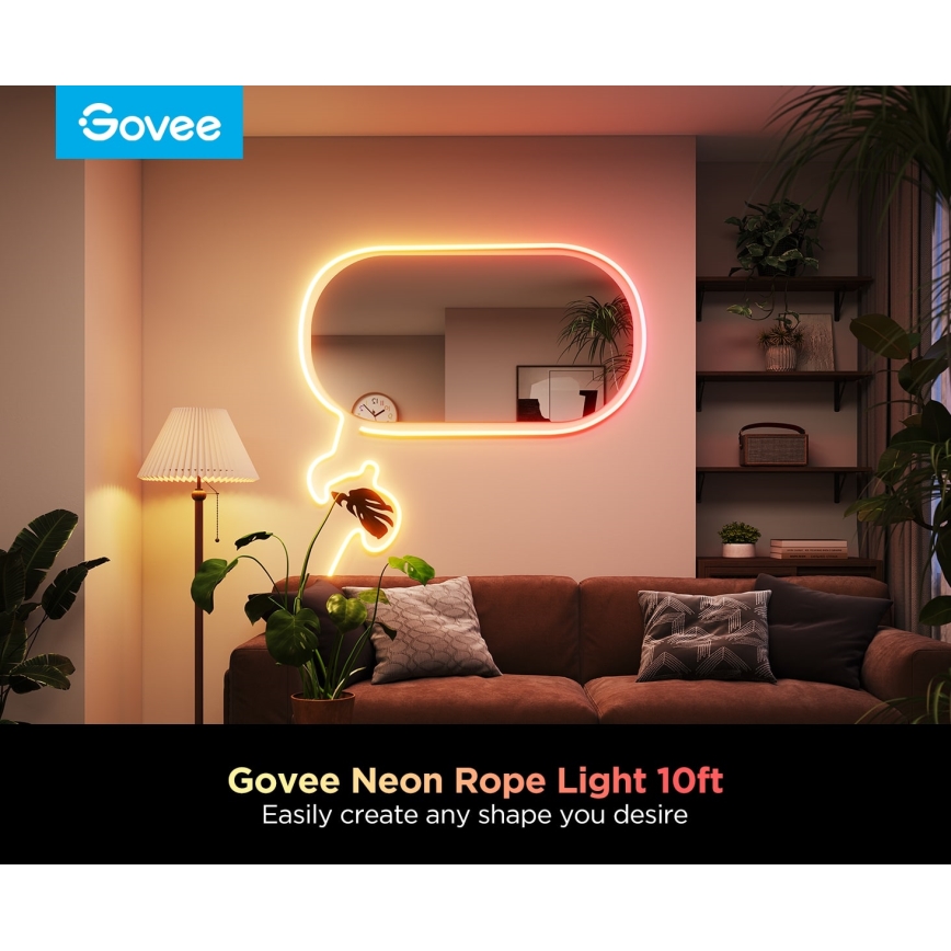 Govee - Neon 2 MATTER, fita LED flexível de 3 m RGBIC com Wi-Fi