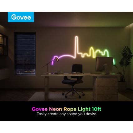 Govee - Neon 2 MATTER, fita LED flexível de 3 m RGBIC com Wi-Fi