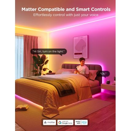 Govee - Neon MATTER LED calha de canto 5m RGBIC Wi-Fi