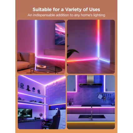 Govee - Neon MATTER LED calha de canto 5m RGBIC Wi-Fi