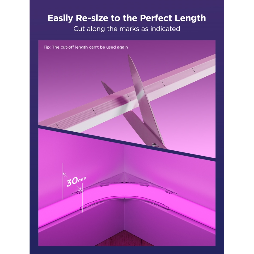 Govee - Neon MATTER LED calha de canto 5m RGBIC Wi-Fi