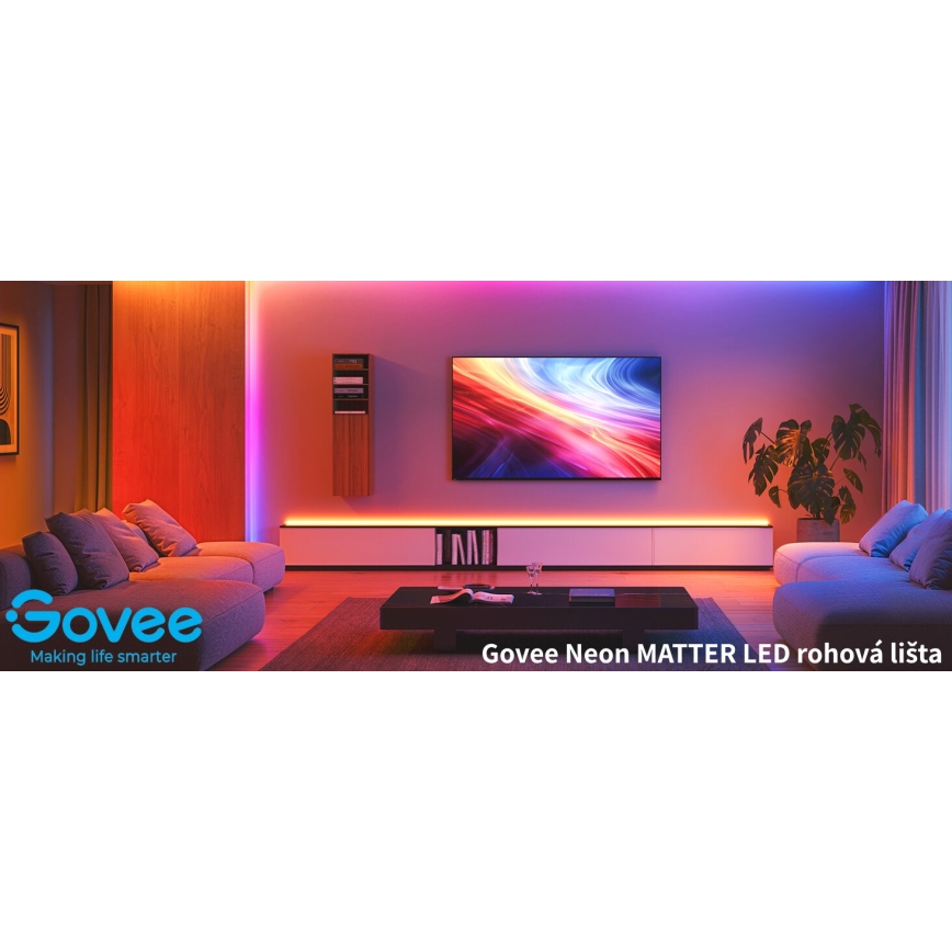 Govee - Neon MATTER LED calha de canto 5m RGBIC Wi-Fi