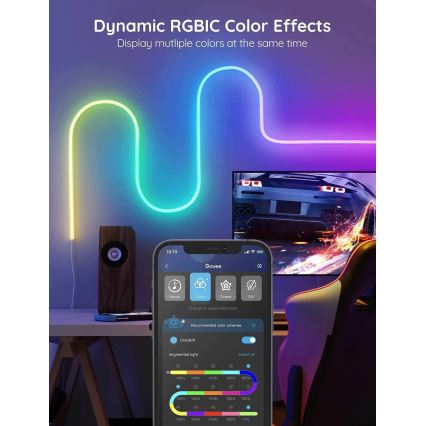 Govee - Neon SMART dobrável Tira LED - RGBIC - 3m Wi-Fi IP67