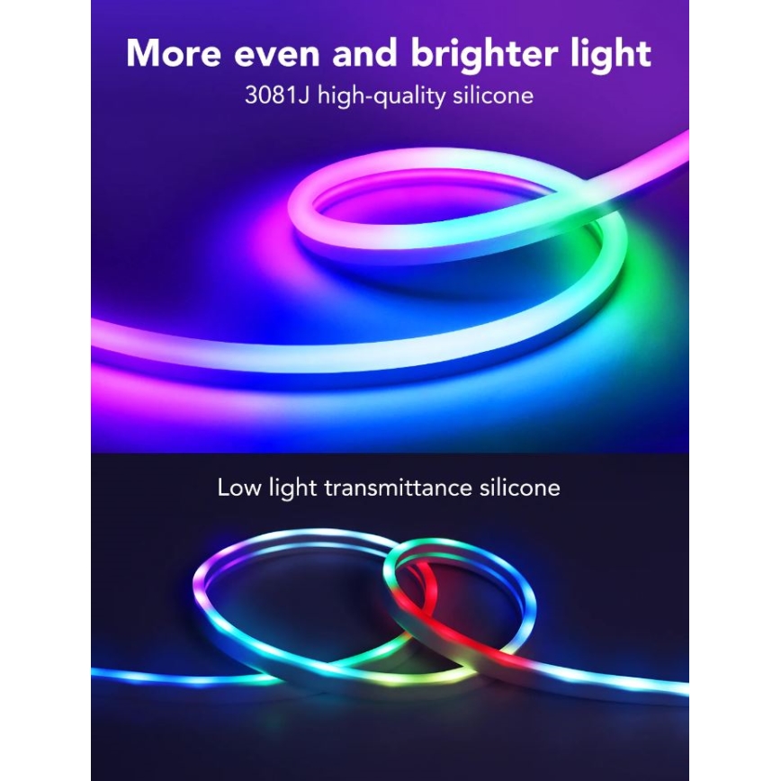 Govee - Neon SMART dobrável Tira LED - RGBIC - 3m Wi-Fi IP67