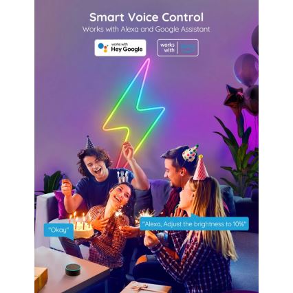 Govee - Neon SMART dobrável Tira LED - RGBIC - 3m Wi-Fi IP67