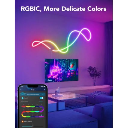 Govee - Neon SMART dobrável Tira LED - RGBIC - 3m Wi-Fi IP67