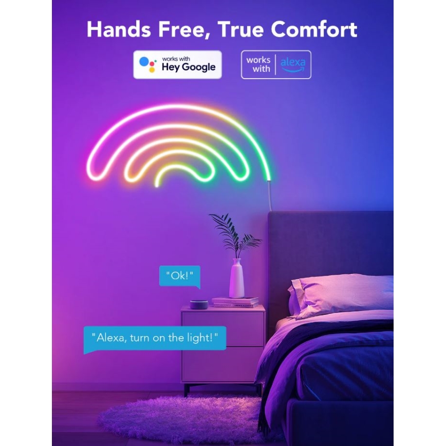 Govee - Neon SMART dobrável Tira LED - RGBIC - 3m Wi-Fi IP67