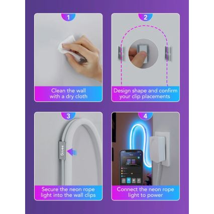 Govee - Neon SMART dobrável Tira LED - RGBIC - 3m Wi-Fi IP67