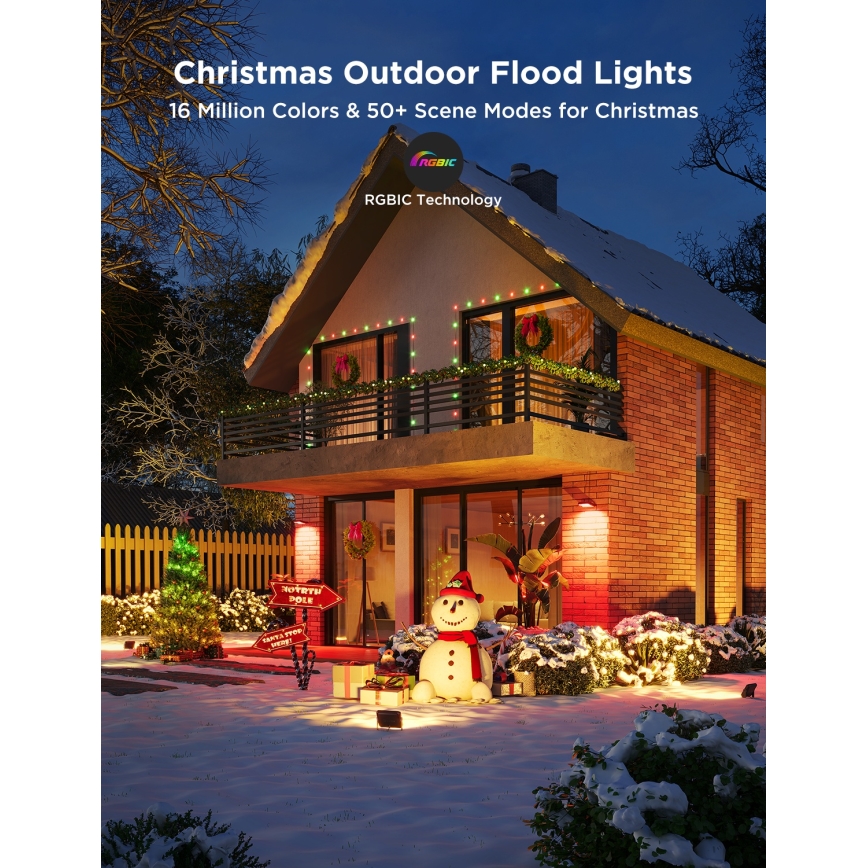 Govee - Conjunto de 4 refletores LED RGBICWW dimerizáveis LED/24W/230V IP66 Matter Wi‑Fi