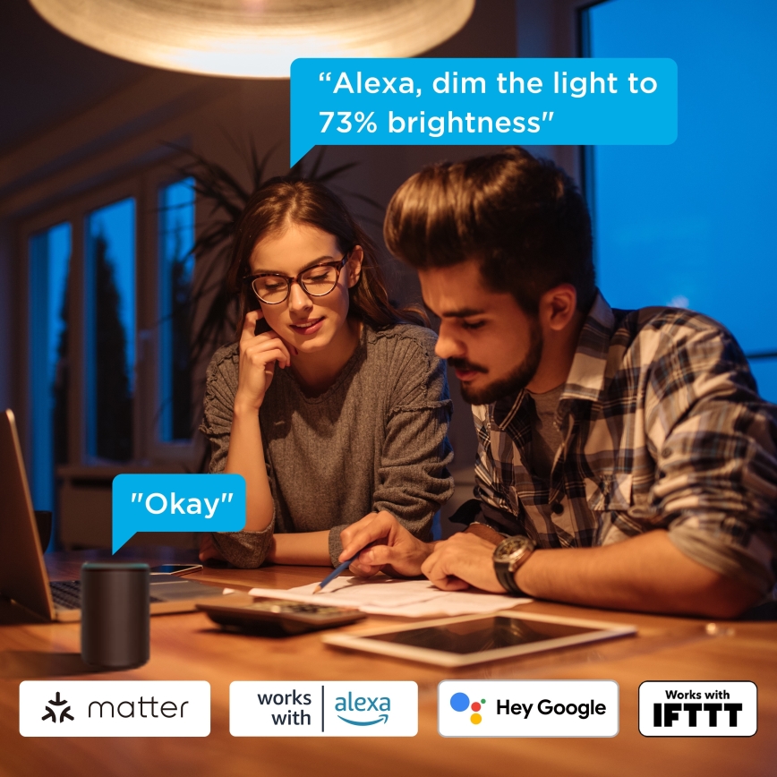 Govee - Conjunto de 2 lâmpadas LED reguláveis Smart MATTER A60 E27/9W/230V 2700-6500K Wi-Fi