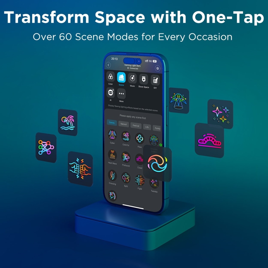 Govee - Painéis de Luz Smart RGBIC Gaming Pro Matter Wi-Fi