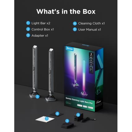 Govee - Painéis de Luz Smart RGBIC Gaming Pro Matter Wi-Fi