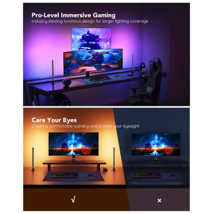 Govee - Painéis LED Smart Gaming Wi‑Fi + Controlador Smart Duplo Branco Wi‑Fi