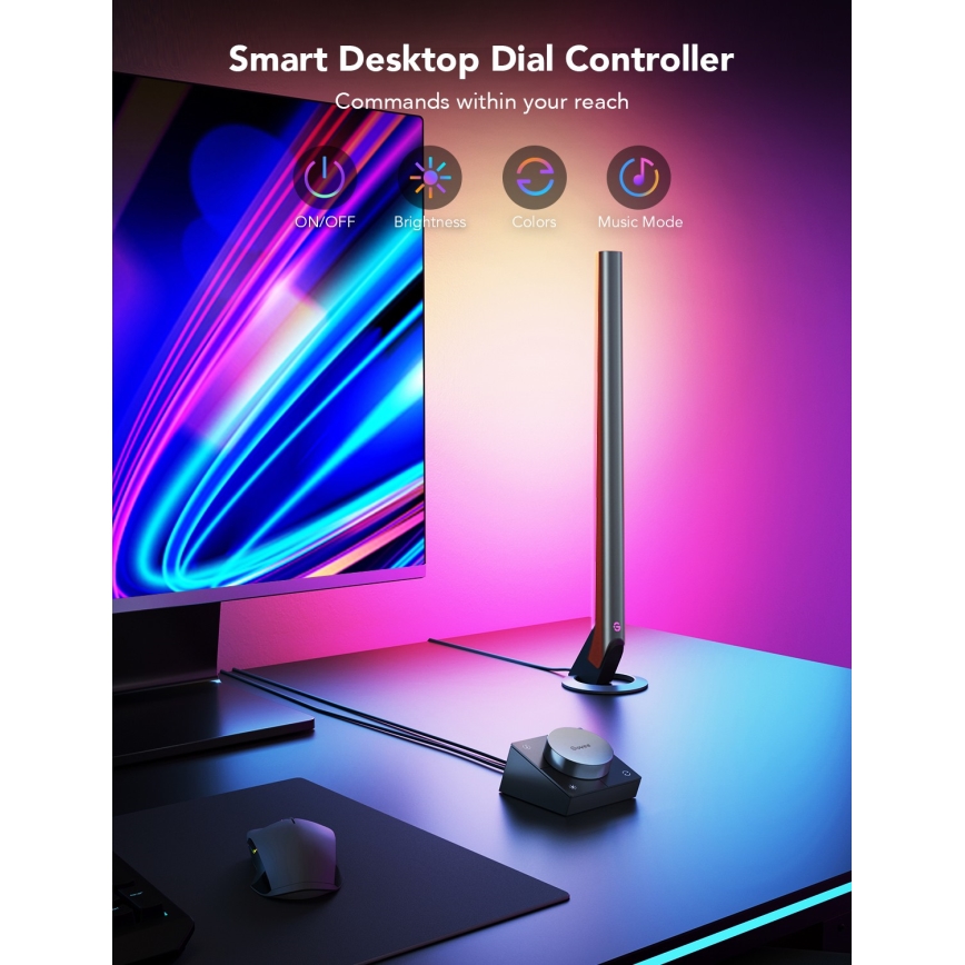 Govee - Painéis LED Smart Gaming Wi‑Fi + Controlador Smart Duplo Branco Wi‑Fi