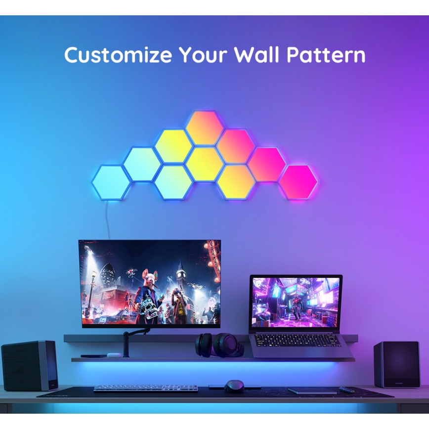 Govee - Conjunto de extensão 2x LED RGB Painel com regulação LED/7,2W/230V Wi-Fi