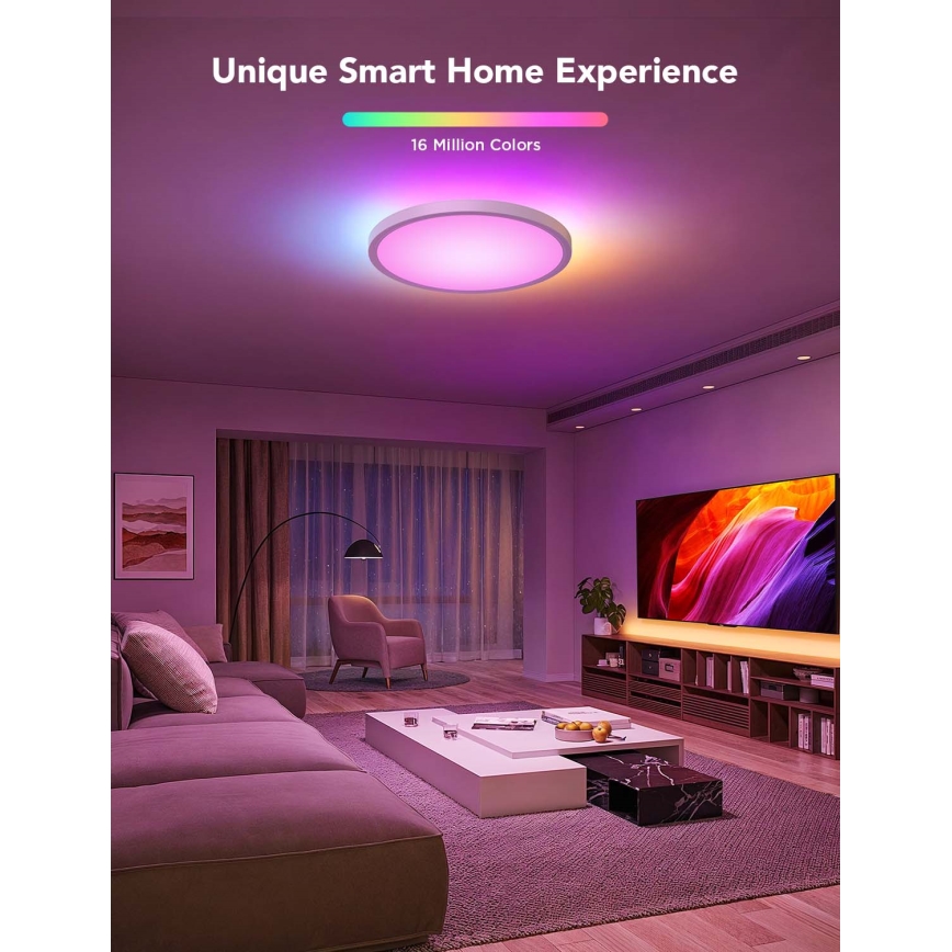 Govee - Luminária de teto dimerizável LED RGBICWW/29W/230V, Ø 30 cm, acabamento mate, Wi-Fi