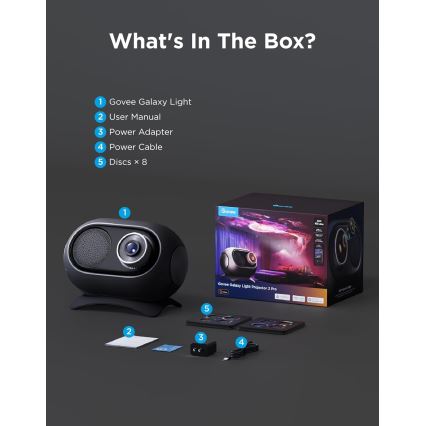 Govee - Projetor de Luz Galaxy 2 Pro Matter com altifalante Wi-Fi