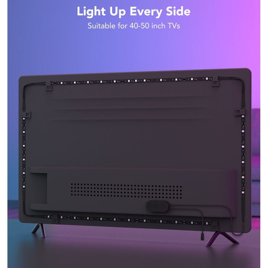 Govee - Retroiluminação LED inteligente RGBIC para TV 40-50 com Wi-Fi