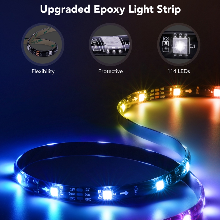 Govee - Retroiluminação LED SMART para TV 55-65 RGBIC Wi-Fi