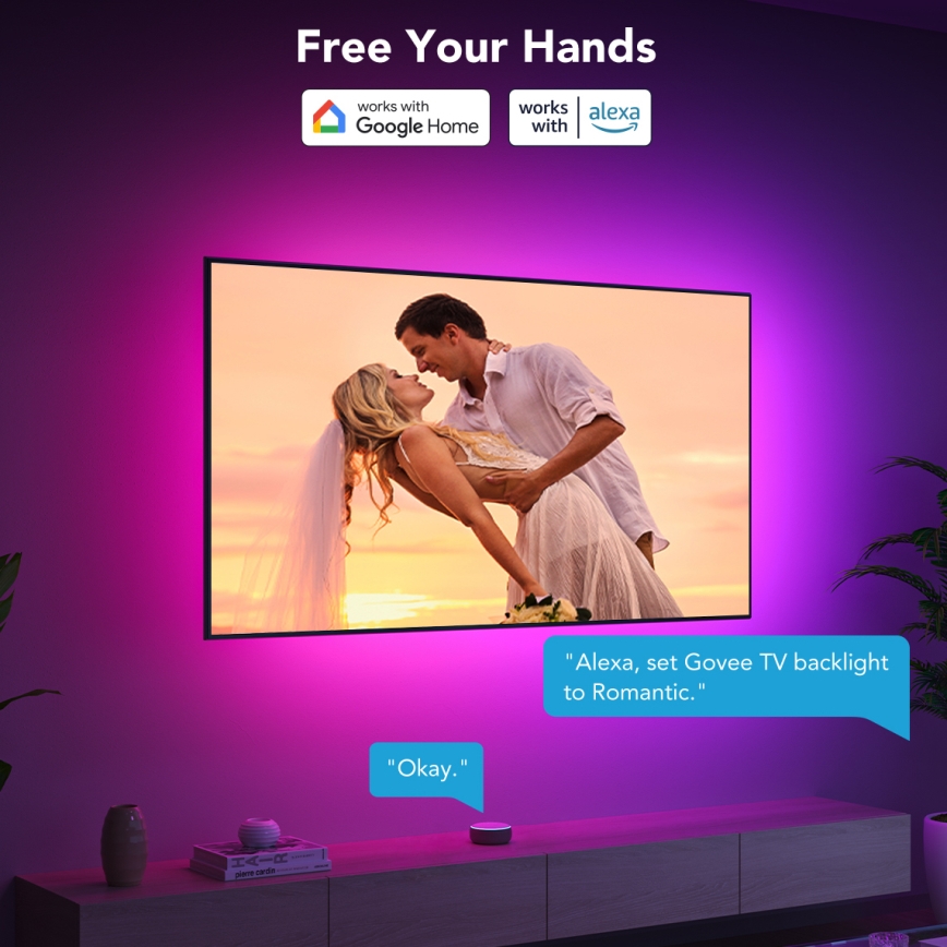 Govee - Retroiluminação LED SMART para TV 55-65 RGBIC Wi-Fi
