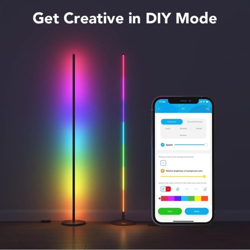 Govee - RGBICW Smart Canto Floor Lamp Wi-Fi