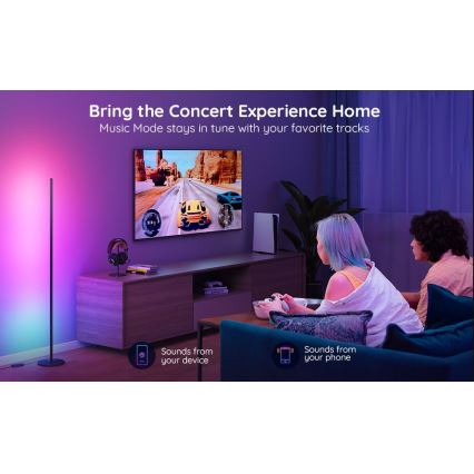 Govee - RGBICW Smart Canto Floor Lamp Wi-Fi