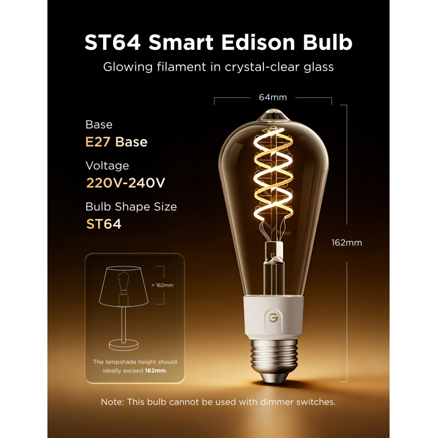 Govee - Conjunto de 2 lâmpadas LED RGBWW reguláveis Smart MATTER ST64 E27/5W/230V 2700-6500K Wi-Fi