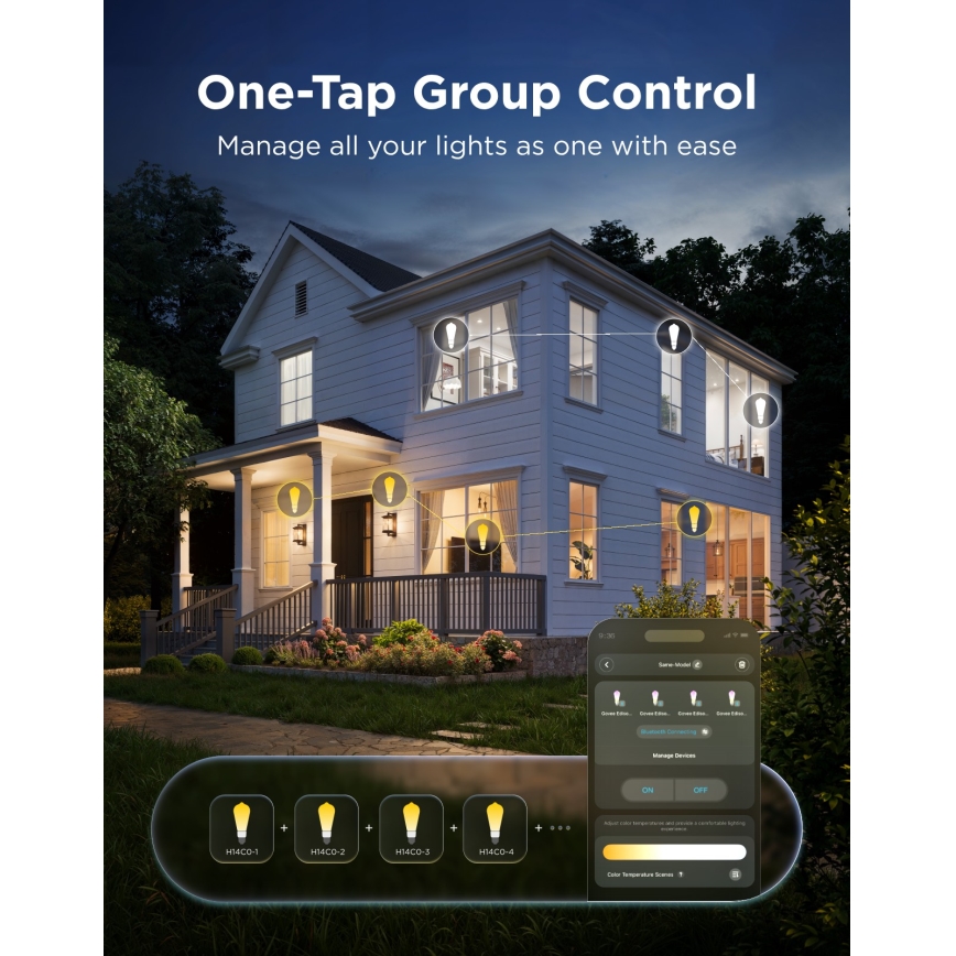 Govee - Conjunto de 2 lâmpadas LED RGBWW reguláveis Smart MATTER ST64 E27/5W/230V 2700-6500K Wi-Fi