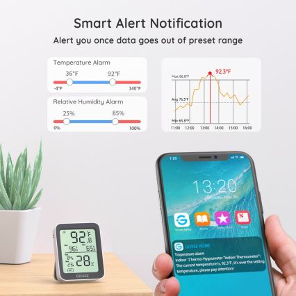 Govee - Termómetro e higrómetro com visor 2xAAA