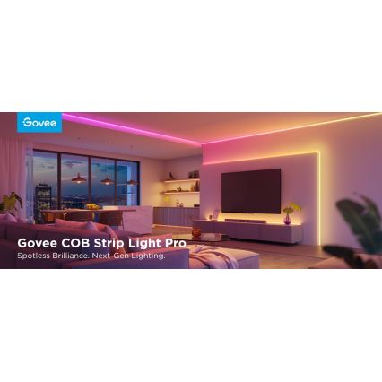 Govee - Tira LED RGBICW com regulação COB 3780 díodos 3m Wi-Fi Matter