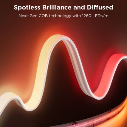 Govee - Tira LED RGBICW com regulação COB 3780 díodos 3m Wi-Fi Matter