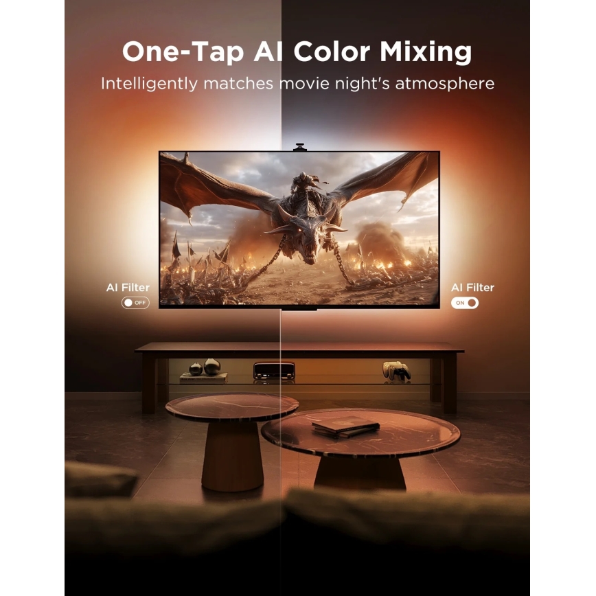 Govee - TV Backlight 3 Pro 55-65 Iluminação SMART LED RGBIC para TV com Wi-Fi