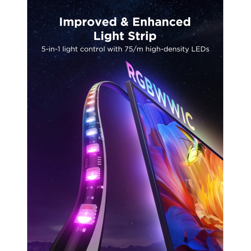 Govee - TV Backlight 3 Pro 75-85 Retroiluminação LED inteligente RGBIC com Wi-Fi