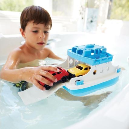 Green Toys - Barco com carros branco/azul
