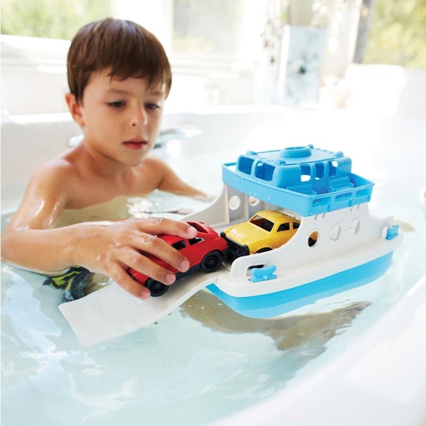 Green Toys - Barco com carros branco/azul