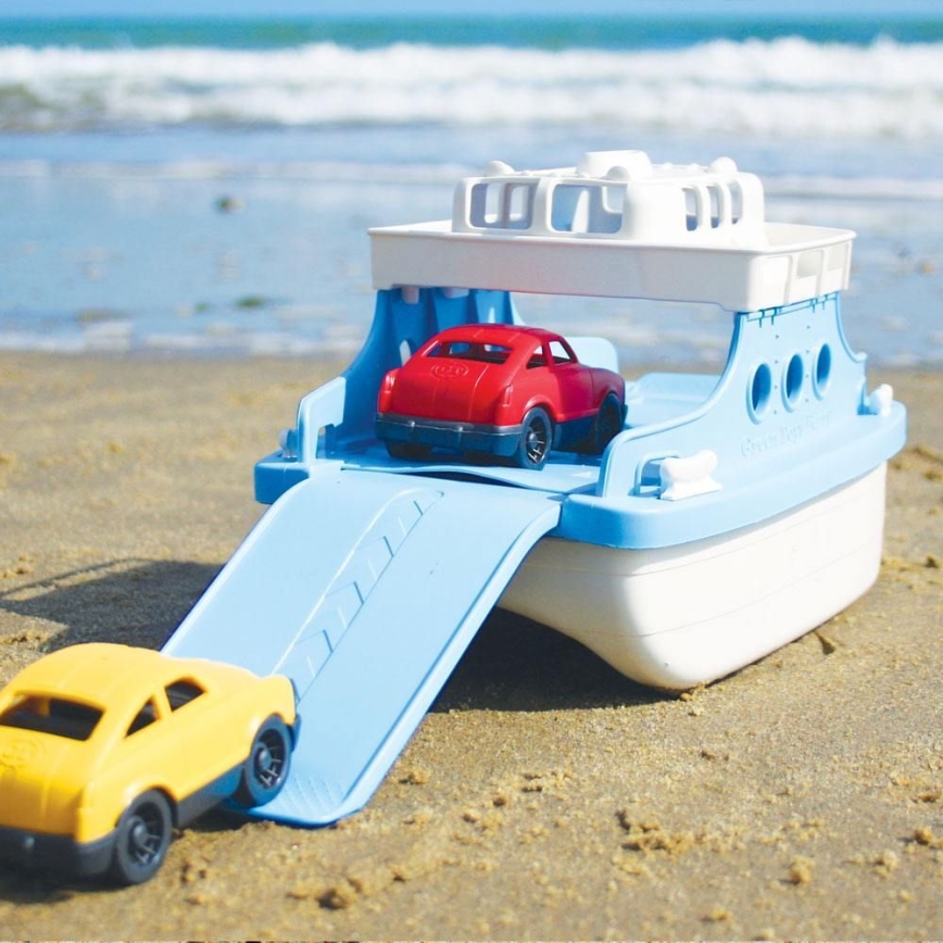 Green Toys - Barco com carros branco/azul