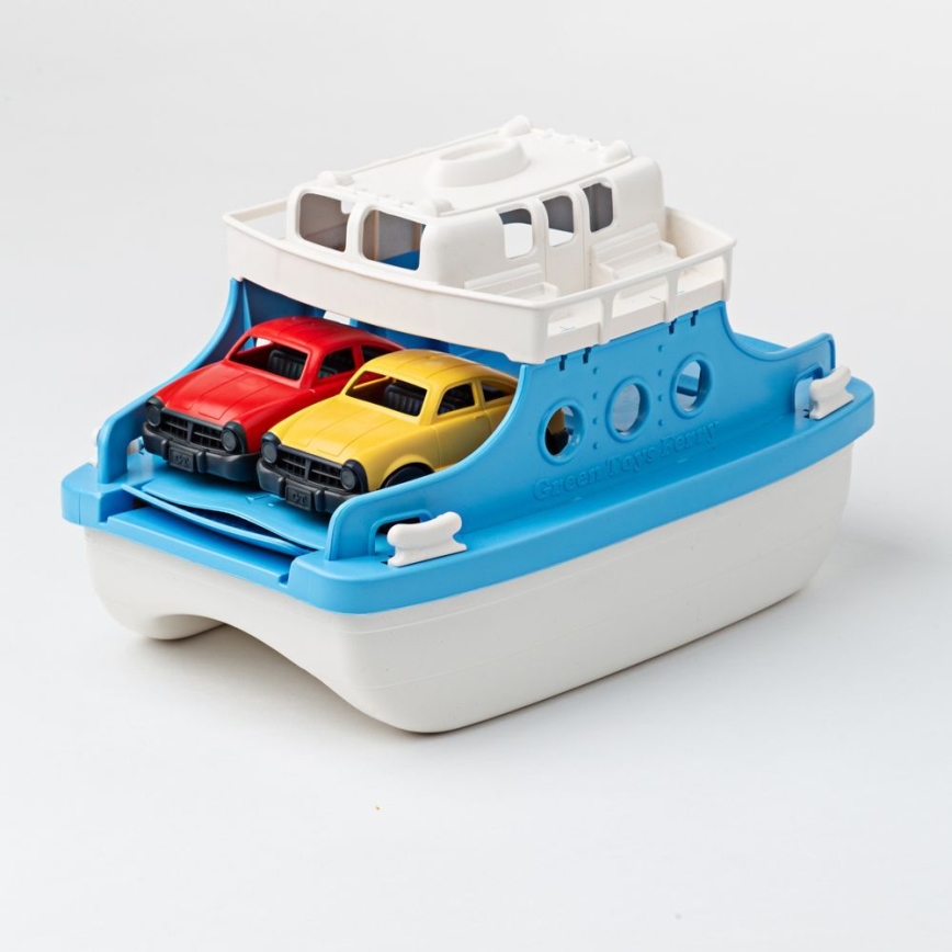 Green Toys - Barco com carros branco/azul