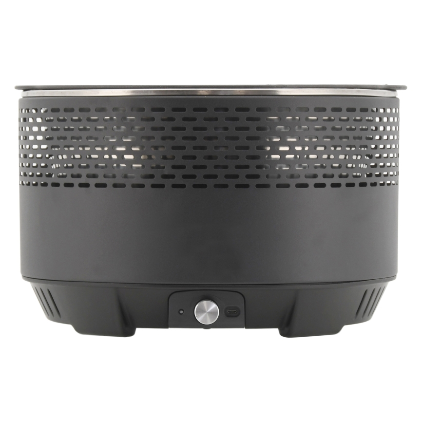 Grelhador de carvão vegetal de mesa 4xAA/USB preto